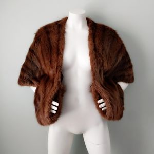 Vintage 50s 60s Long-Haired Kandinsky Russian Squirrel Fur Shawl Wrap Stole